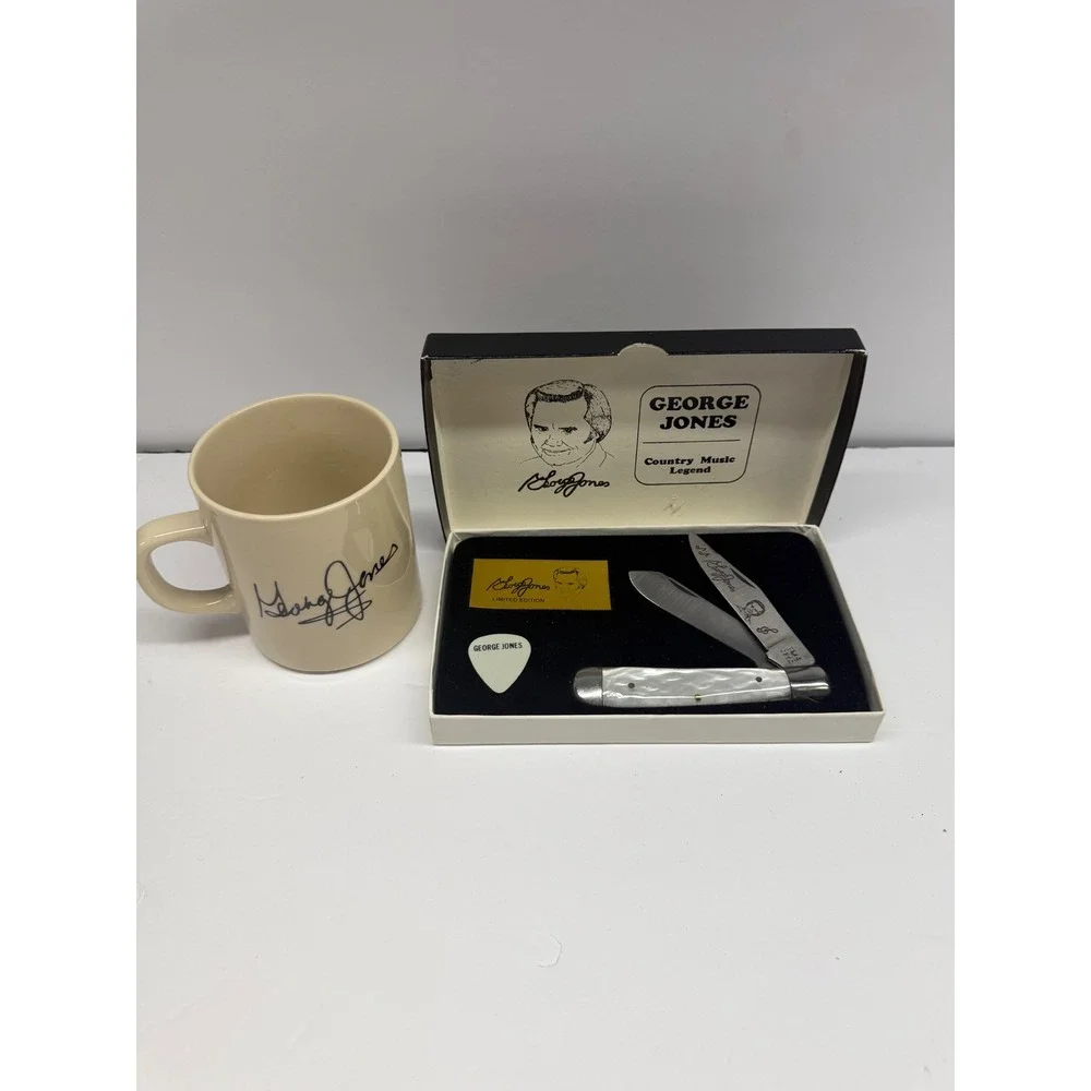 George Jones Country Music Legend Limited Edition Knife Set and Signature Mug